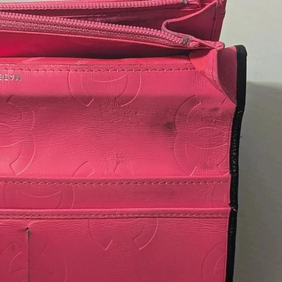 Authentic Chanel Quilted Leather Long Wallet - Black & Pink - Picture 13 of 15